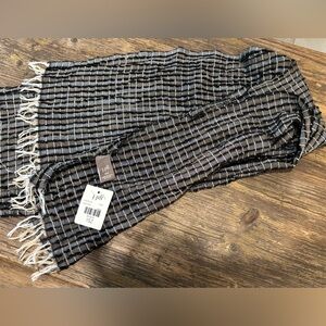 J. Jill Charcoal and White Checkered Scarf